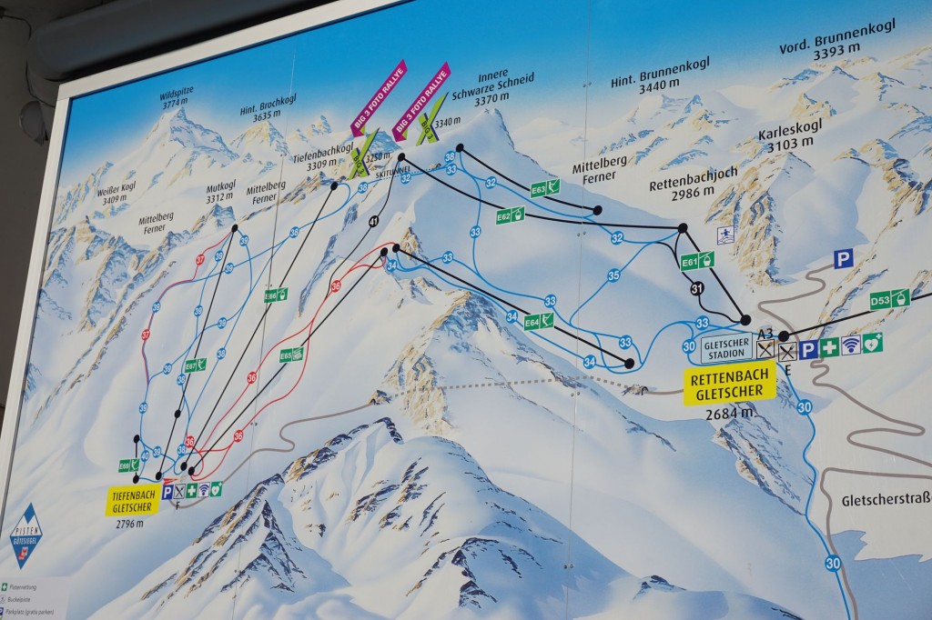 mapa lodowce Tiefenbachkogl i Rettenbach 