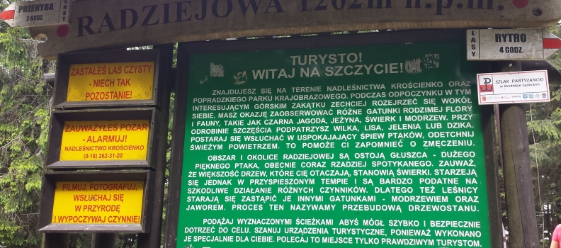 Radziejowa 1262 m n.p.m. z Obidzy najwyższe szczyty gór w Polsce 7/28